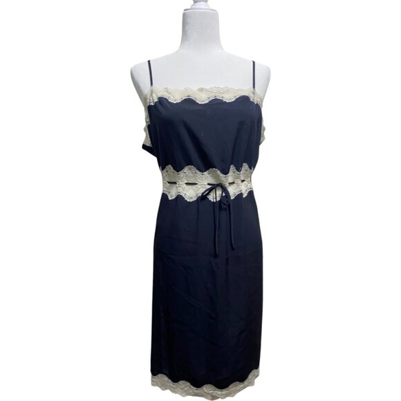 Vtg XL Black Lace Lightweight Elegant Feminine Nightgown Slip Dress coquette - Picture 2 of 6